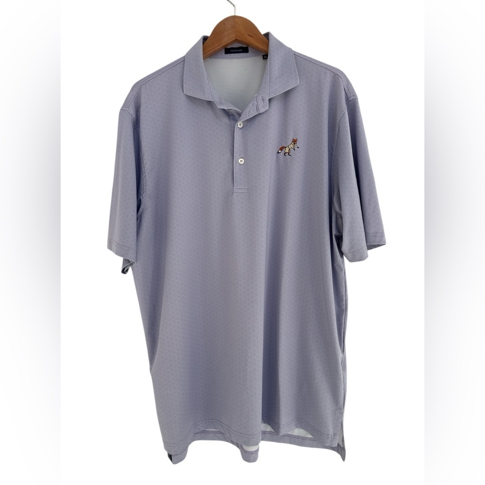 Turtleson Men's Light Lavender Polo Shirt with Embroidered Fox